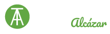 Logotipo blanco Topógrafo Alcazar